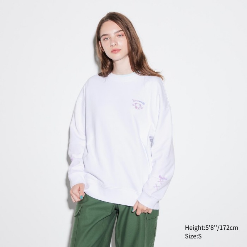 White Uniqlo Sanrio characters Long-Sleeve Women Sweatshirts | 3532414