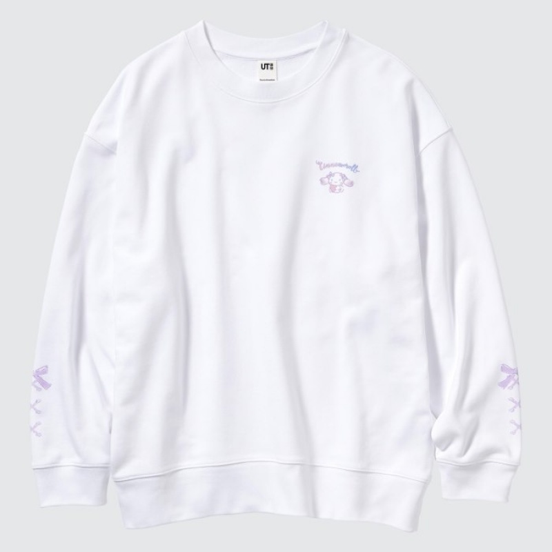 White Uniqlo Sanrio characters Long-Sleeve Women Sweatshirts | 3532414