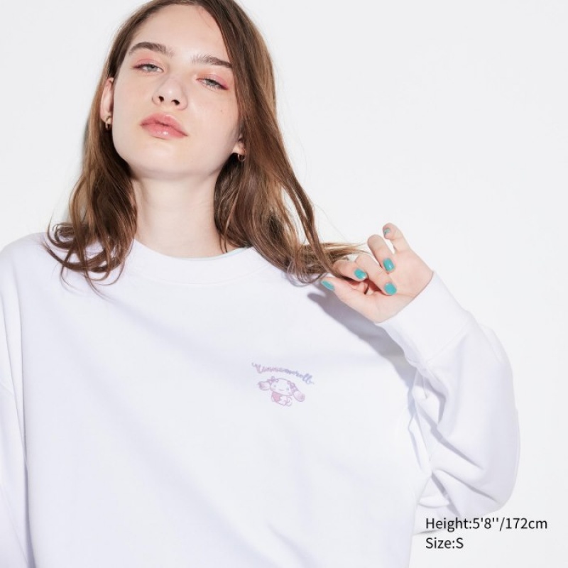White Uniqlo Sanrio characters Long-Sleeve Women Sweatshirts | 3532414