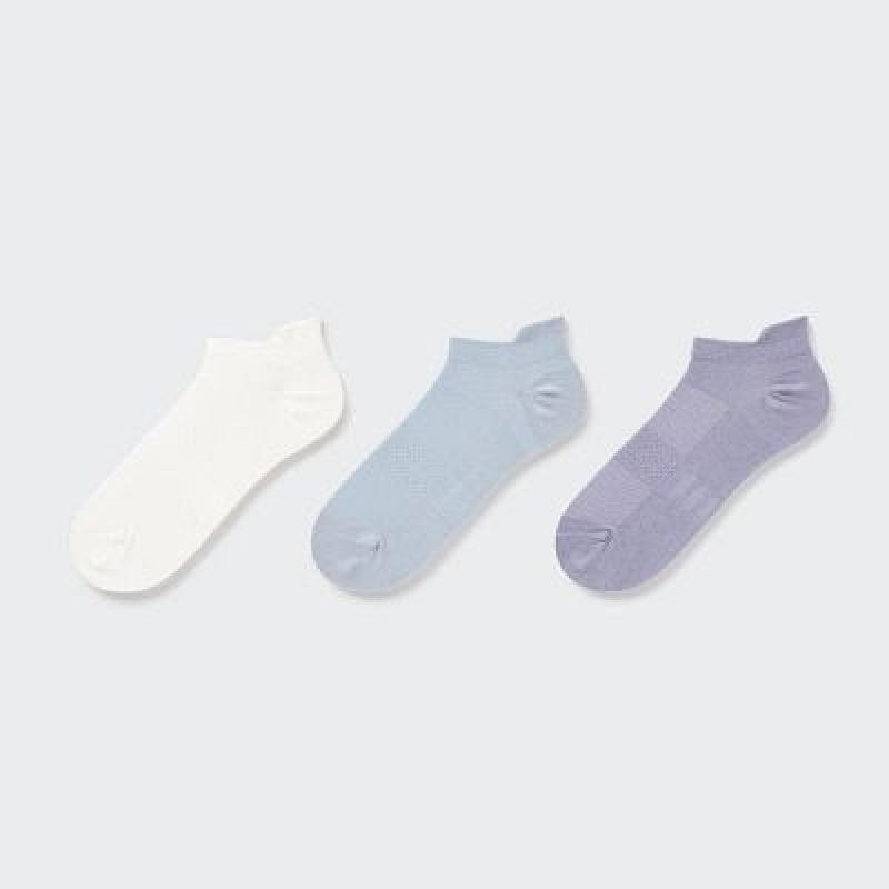 White Uniqlo Sports Short (3 Pairs) Women Socks | 5012131