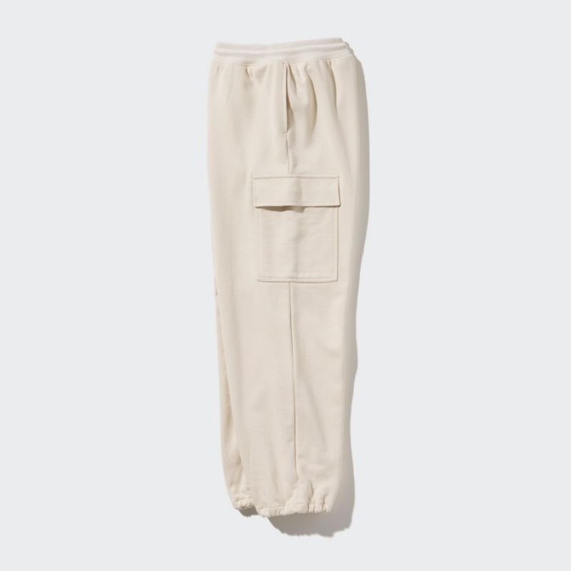 White Uniqlo Sweat Cargo Women Pants | 409525