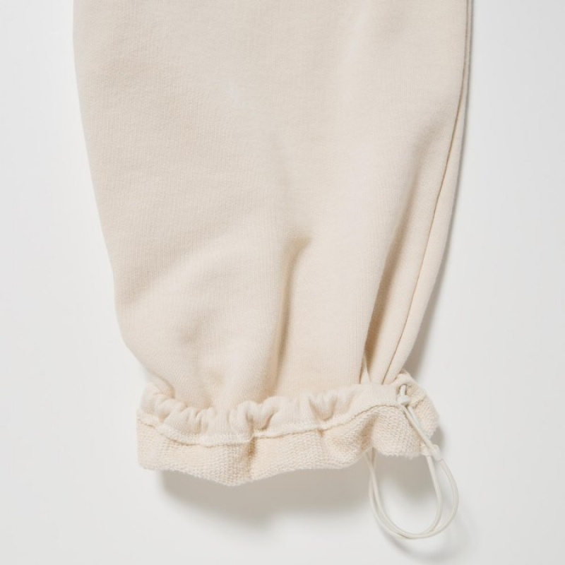 White Uniqlo Sweat Cargo Women Pants | 409525