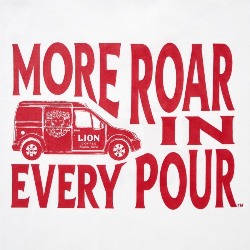 White Uniqlo The Brands Hawaii UT Short-Sleeve Lion Coffee Women T Shirts | 2237122