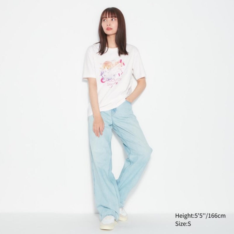 White Uniqlo The World of CLAMP UT Short Sleeve Women T Shirts | 8383027