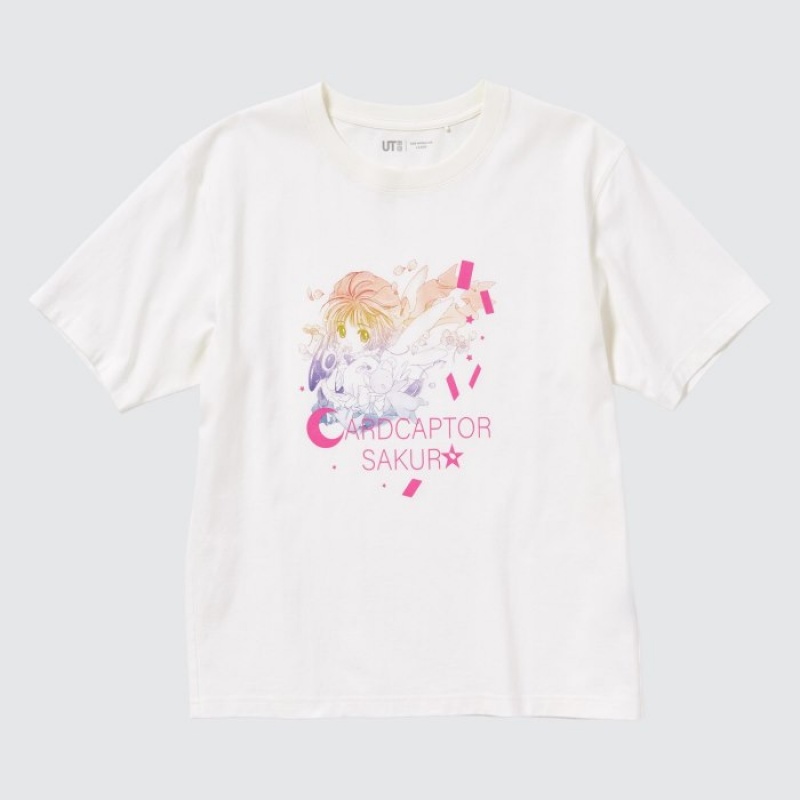 White Uniqlo The World of CLAMP UT Short Sleeve Women T Shirts | 8383027