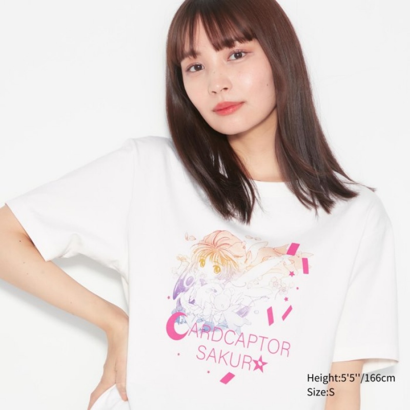 White Uniqlo The World of CLAMP UT Short Sleeve Women T Shirts | 8383027