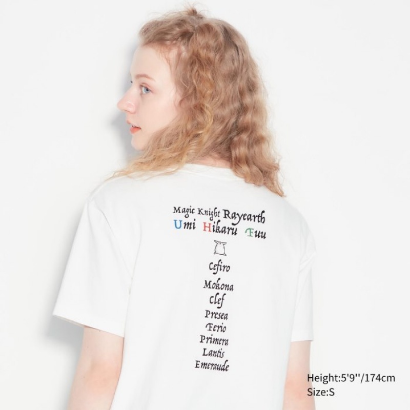 White Uniqlo The World of CLAMP UT Short Sleeve Women T Shirts | 9961147
