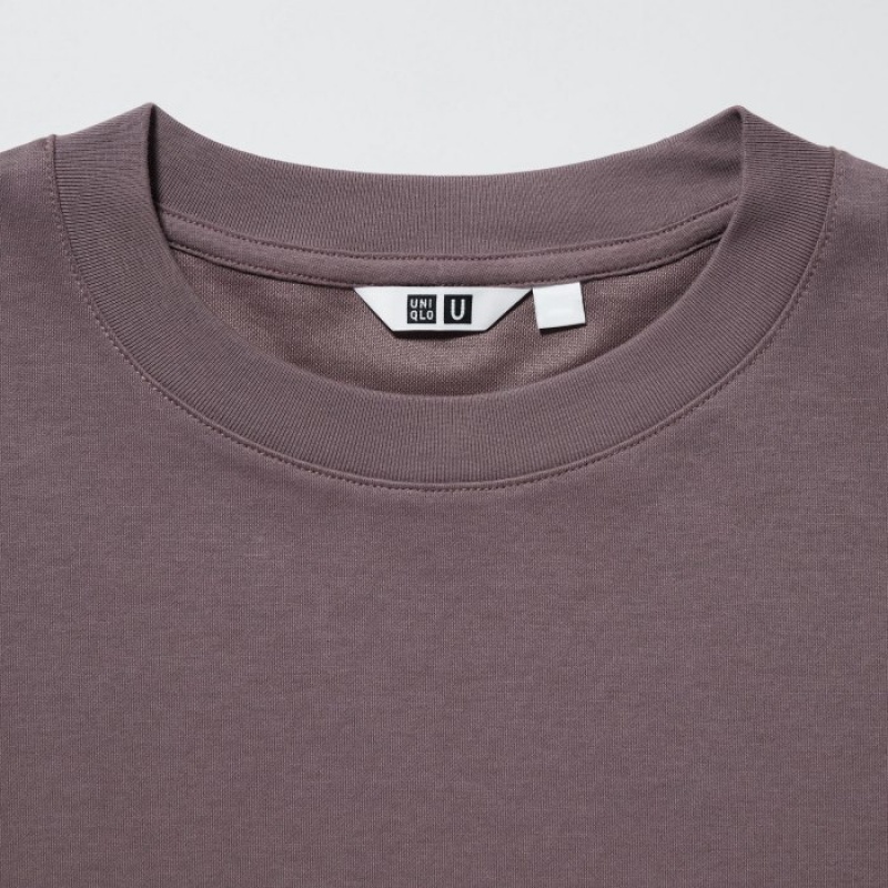 White Uniqlo U AIRism Cotton Oversized Crew Neck Half-Sleeve Women T Shirts | 6023095