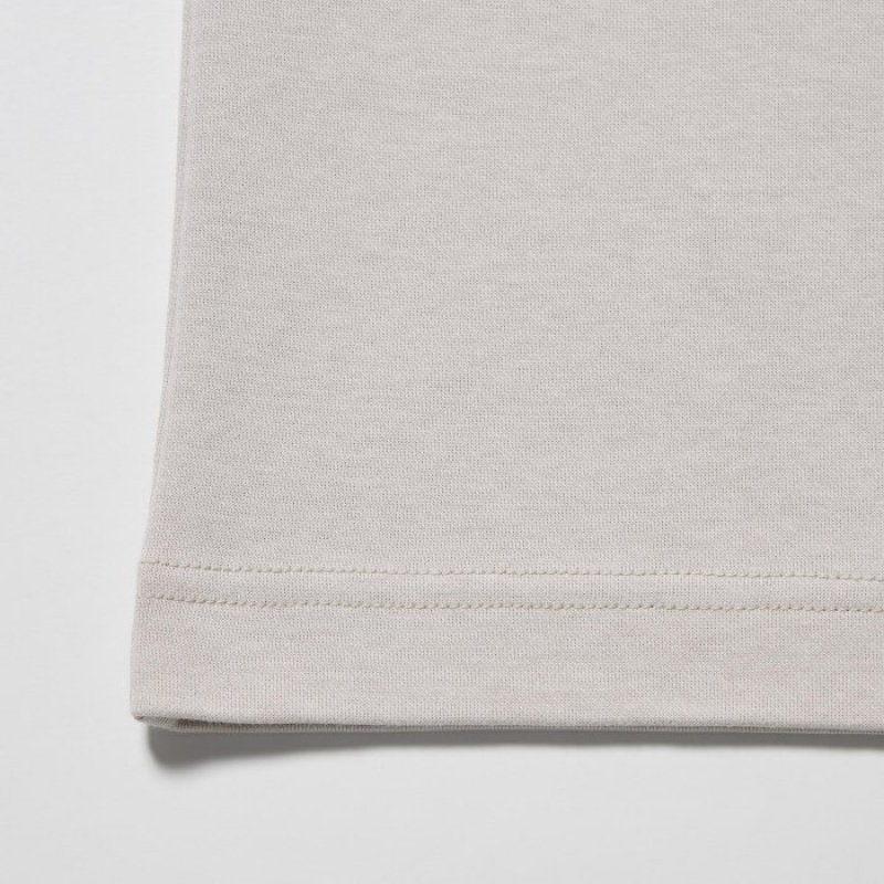 White Uniqlo U AIRism Cotton Oversized Crew Neck Half-Sleeve Women T Shirts | 4727801