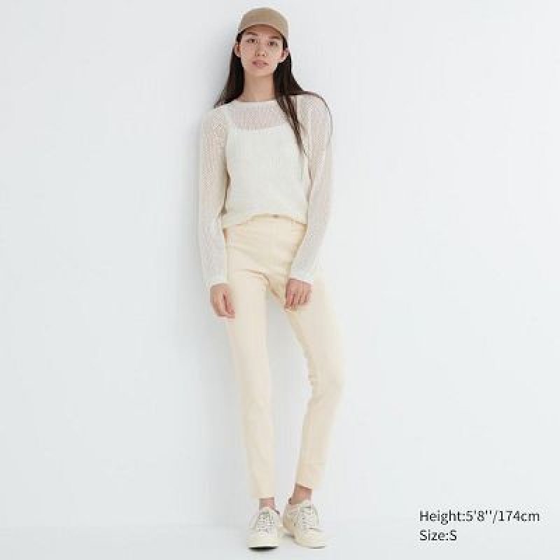 White Uniqlo Ultra Stretch Women Pants | 6072210