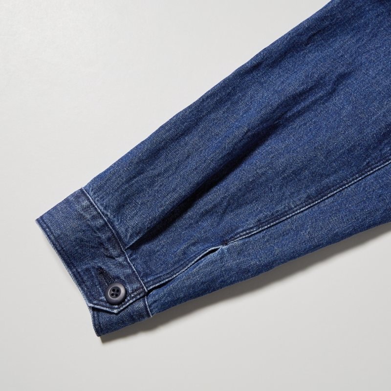 White Uniqlo Utility Denim Cotton Linen Men Jackets | 7879904
