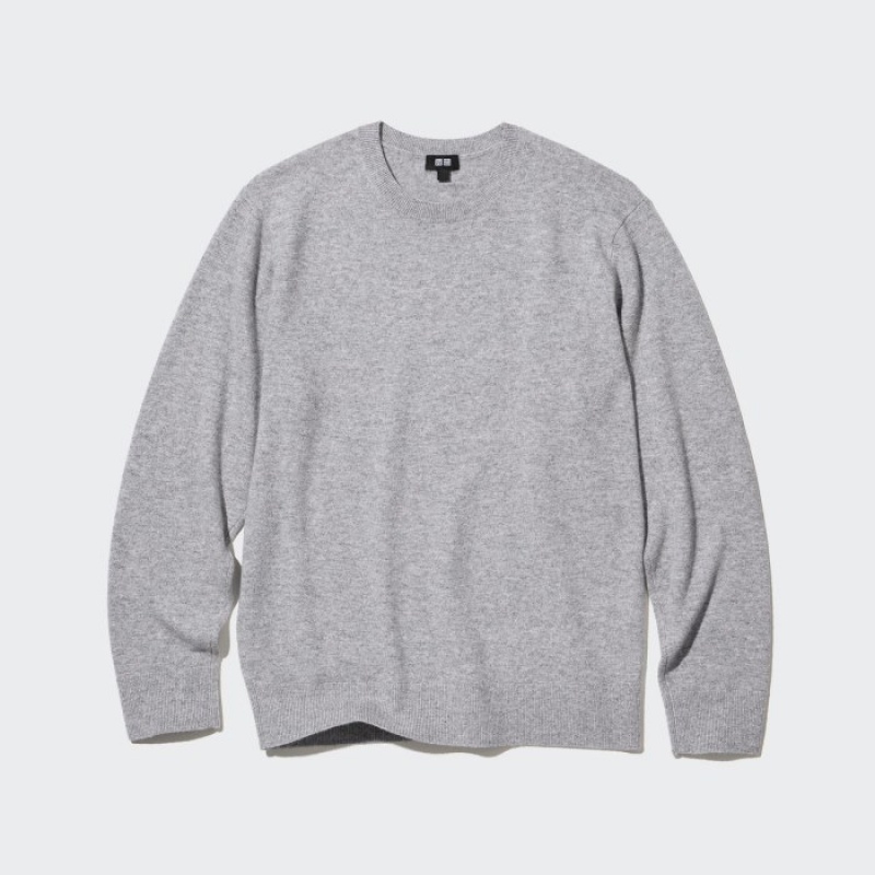 Yellow Uniqlo Cashmere Crew Neck Long-sleeve Women Sweaters | 4311476