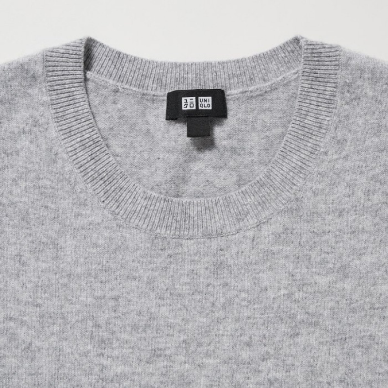 Yellow Uniqlo Cashmere Crew Neck Long-sleeve Women Sweaters | 4311476