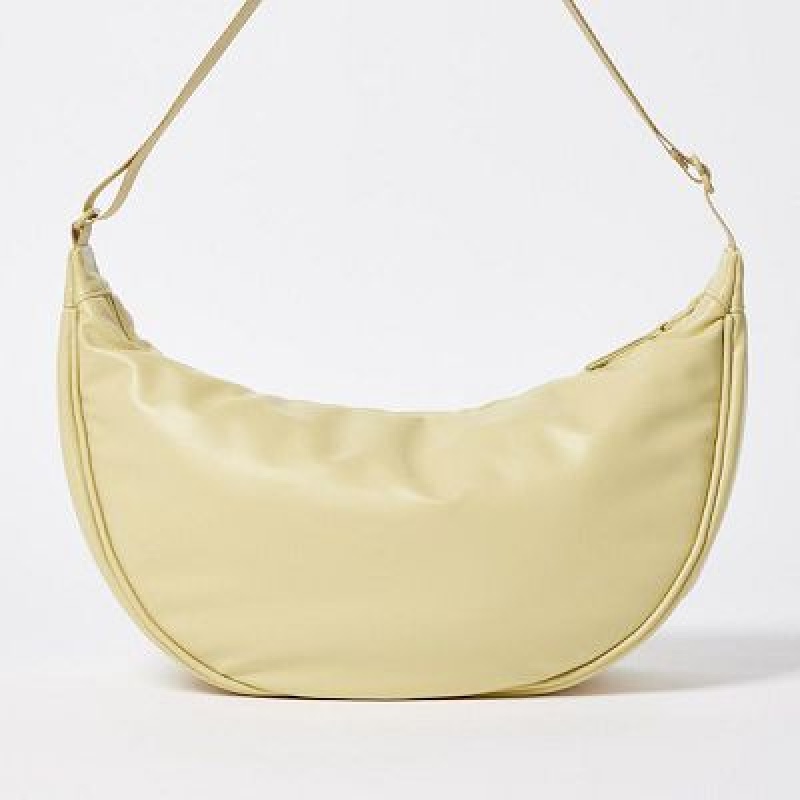 Yellow Uniqlo Faux Leather Round Women Crossbody Bags | 6899603