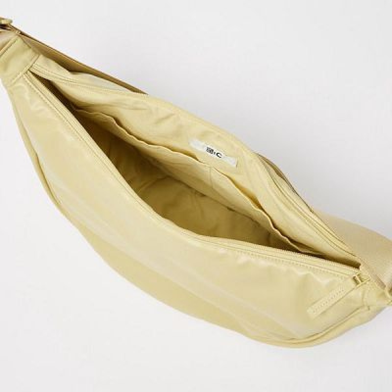 Yellow Uniqlo Faux Leather Round Women Crossbody Bags | 6899603