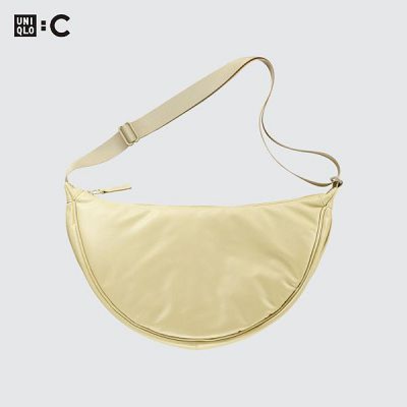 Yellow Uniqlo Faux Leather Round Women Crossbody Bags | 6899603