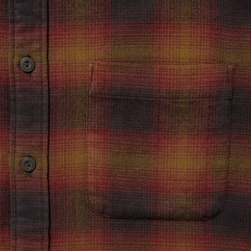 Yellow Uniqlo Flannel Checked Long-sleeve Men Shirts | 3168046