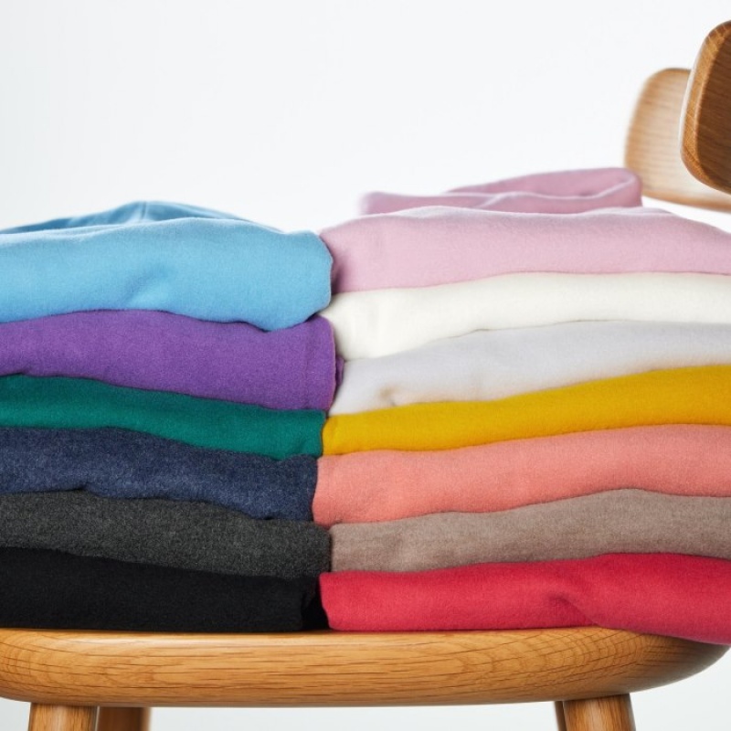 Yellow Uniqlo HEATTECH Fleece Turtleneck Long-Sleeve Women T Shirts | 4179004