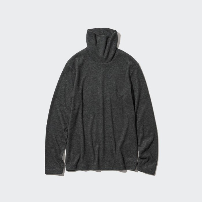 Yellow Uniqlo HEATTECH Fleece Turtleneck Long-Sleeve Women T Shirts | 4179004