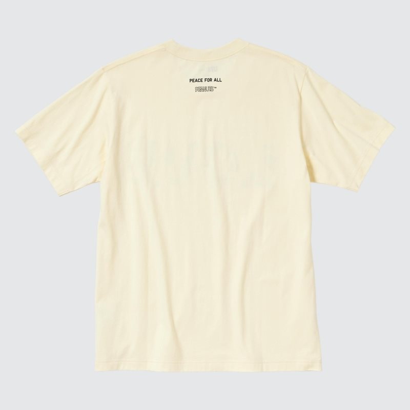 Yellow Uniqlo Peace For All Peanuts Short-sleeve Graphic Men T Shirts | 6565337