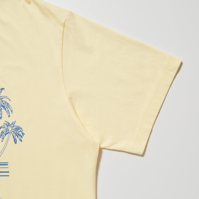 Yellow Uniqlo Peanuts Hawaii Ut Short Sleeve Graphic Men T Shirts | 7041323
